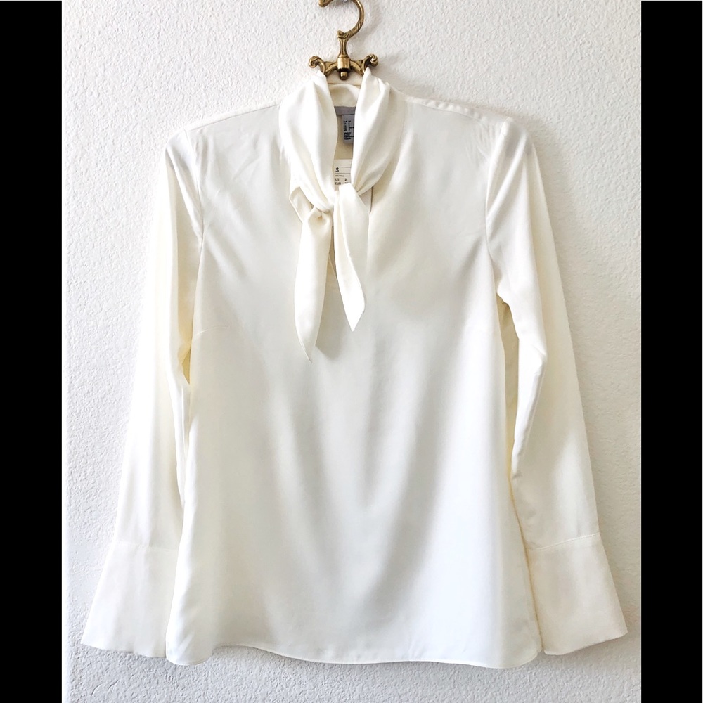 H&M tie neck blouse